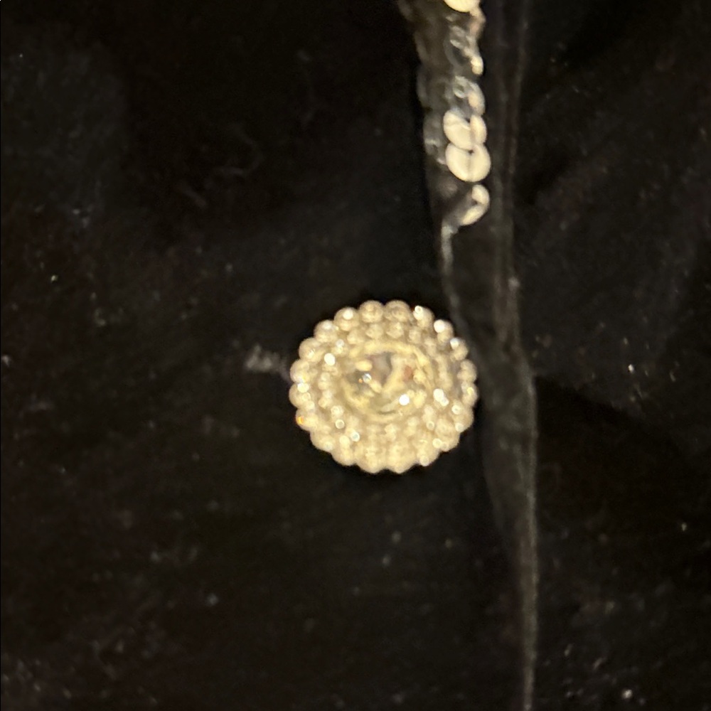 3/$20 Black Velvet Blazer with Silver Sequin Lapel - Picture 4 of 4